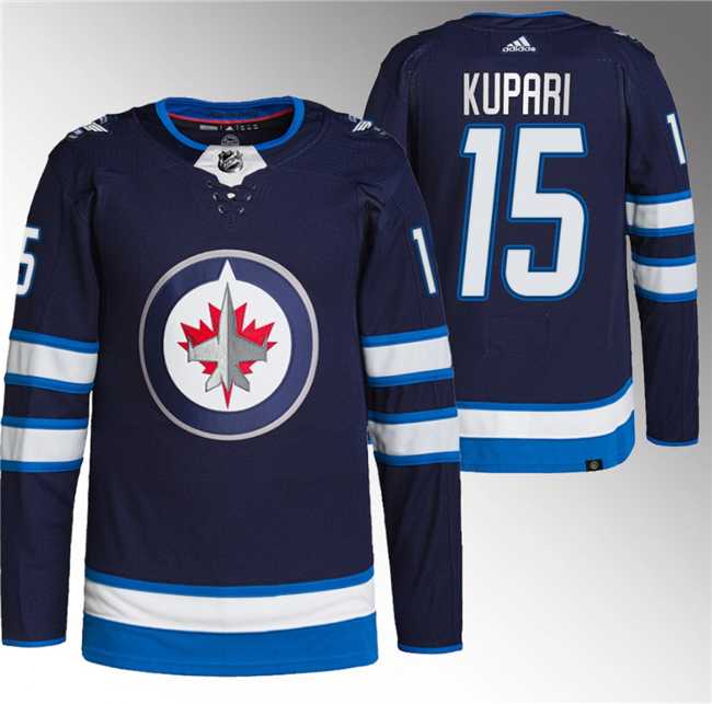 Mens Winnipeg Jets #15 Rasmus Kupari Navy Stitched Jersey->winnipeg jets->NHL Jersey